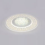 Modern Led White Flush Mount Ceiling Light Fixture With Crystal Accents - Extra-Thin Round Acrylic /