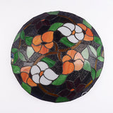 Tiffany Black Flush - Mount Bedroom Ceiling Light With Stained Glass Shade