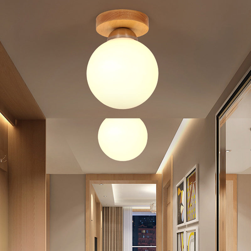 Sleek Wood Ceiling Light: Simplicity 1-Light Flush Mount For Bedrooms
