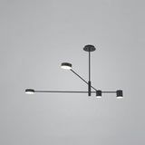 Gatria - Contemporary Sputnik Chandelier: Metal Pendant Light 4 / Black Warm