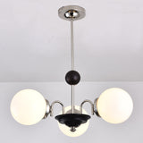 Modern White Glass Globe Chandelier For Bedroom Lighting