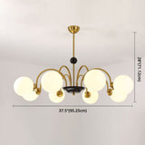 Modern White Glass Globe Chandelier For Bedroom Lighting