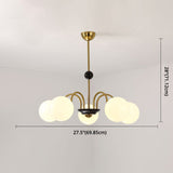Modern White Glass Globe Chandelier For Bedroom Lighting
