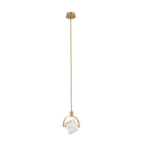 Contemporary Gold Hanging Lamp Kit With Clear Glass Cubic Pendant - Perfect Ceiling Light For