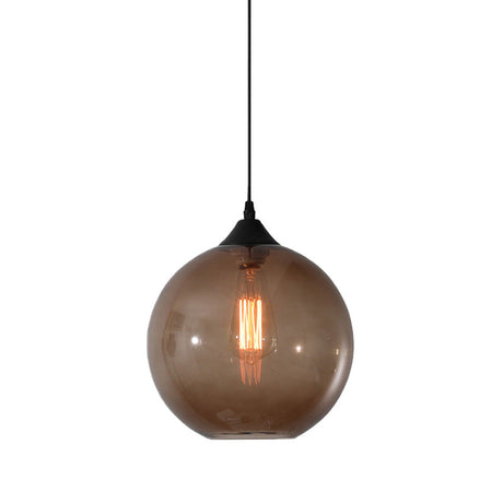 Macaron Glass Pendant Ceiling Light - Clear/Coffee/Red Dining Room Hanging Lamp Kit