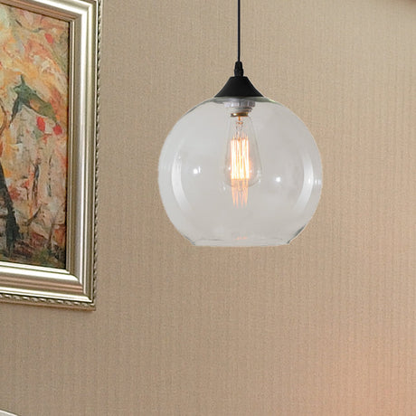 Macaron Glass Pendant Ceiling Light - Clear/Coffee/Red Dining Room Hanging Lamp Kit