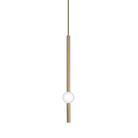 Gold And White Glass Flute Pendant Light- Single Head Stairway Fixture