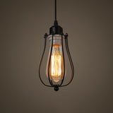 Retro Industrial Metal Cage Pendant Light Fixture For Restaurants - 1-Light Ceiling Hanging Lamp
