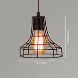 Retro Industrial Metal Cage Pendant Light Fixture For Restaurants - 1-Light Ceiling Hanging Lamp