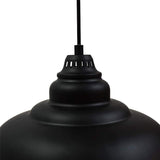 Industrial Style Suspension Pendant Light - Metal 1-Light Bowl Dining Room Lamp In Black