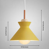Nordic Style 1-Light Pendant Lamp With Wooden Top For Modern Restaurants