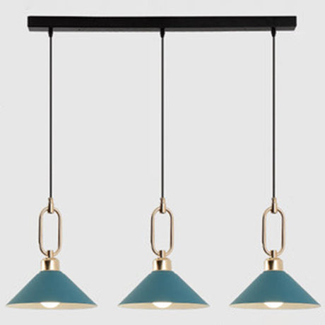 Modern Macarons Umbrella Pendant Light With Metal Ring - Stylish Lighting Blue / Linear