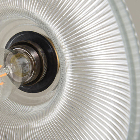 Industrial Retro Prismatic Glass Dome Pendant Light For Living Room