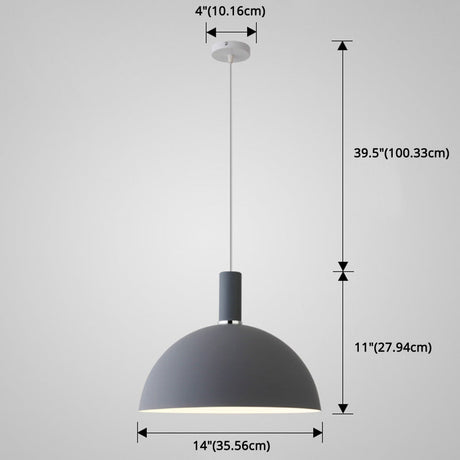 Nordic Style Metal Hemispherical Pendant Lamp - | Restaurant Ceiling Light 1