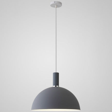Nordic Style Metal Hemispherical Pendant Lamp - | Restaurant Ceiling Light 1 Grey / 12