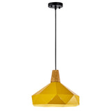 Diamond Dining Room Pendant Modern Metal Ceiling Light With 1 Hanging Yellow / 12.5