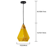 Diamond Dining Room Pendant Modern Metal Ceiling Light With 1 Hanging