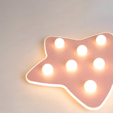 Modern Metal Flush Ceiling Light: Blue/Pink/White Stars 8 Bulbs - Ideal For Kids Rooms
