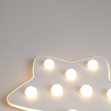 Modern Metal Flush Ceiling Light: Blue/Pink/White Stars 8 Bulbs - Ideal For Kids Rooms