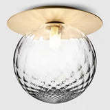 Modern Glass Semi-Flush Chandelier: 1-Light Ceiling Mount Fixture For Hallway