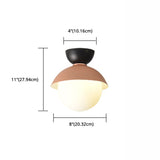 Modern Flush Mount Ceiling Light - White Glass Hallway Fixture