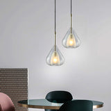 Modern Teardrop Pendant Lamp: Double Glass Living Room Lighting
