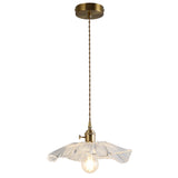 Vintage Industrial Flower-Shaped Glass Pendant Lamp - Clear Shade Ceiling Hanging Light 1 /