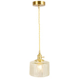 Wavy Glass Pendant Light - Vintage Industrial 1 Hanging Lamp Clear