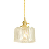 Wavy Glass Pendant Light - Vintage Industrial 1 Hanging Lamp