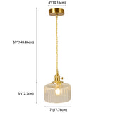 Wavy Glass Pendant Light - Vintage Industrial 1 Hanging Lamp