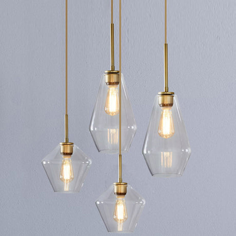 Modern Minimalist Glass Pendant Light For Dining Room - 1-Light Hanging Lamp