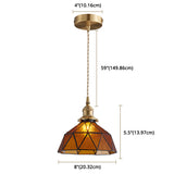 Geometric Icy Glass Pendant Lamp In Tiffany-Style