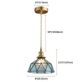 Geometric Icy Glass Pendant Lamp In Tiffany-Style