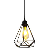 Diamond Iron Cluster Pendant: Nordic Retro 1-Light Black Restaurant Hanging Lamp