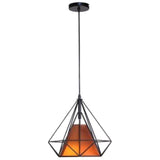 Diamond Iron Cluster Pendant: Nordic Retro 1-Light Black Restaurant Hanging Lamp / 10