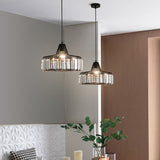 Modern Crystal Drum Pendant Light For Minimalist Dining Room