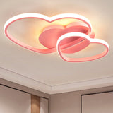 Contemporary Heart Design Flush Mount Light Fixture - Metal Ceiling
