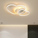 Contemporary Heart Design Flush Mount Light Fixture - Metal Ceiling