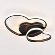 Contemporary Heart Design Flush Mount Light Fixture - Metal Ceiling Black / 19.5’ Warm
