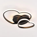 Contemporary Heart Design Flush Mount Light Fixture - Metal Ceiling Black / 19.5’ Warm
