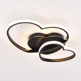 Contemporary Heart Design Flush Mount Light Fixture - Metal Ceiling Black / 19.5’ Warm