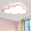 Cloud Flush Light Fixture - Minimalist Acrylic Mount Ceiling (1 Light) Pink / 19.5’ White