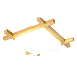 Modern Square Flush Mount Ceiling Light – Stylish Acrylic Fixture For Living Room Wood / 16’ Warm