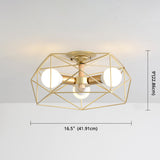 Nordic Industrial Geometric Flush Mount Ceiling Light For Bedroom - Metal Fixture