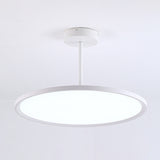 Minimalistic Acrylic Pendant Led Ceiling Light With Hanging Rod – Flat Shade Diner Lighting White