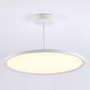 Minimalistic Acrylic Pendant Led Ceiling Light With Hanging Rod – Flat Shade Diner Lighting White