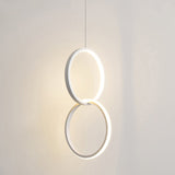 Sleek Metal Led Hanging Lamp Kit - Stylish Ring Pendant Light For Bedside Suspension 2 / White