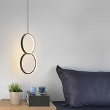 Sleek Metal Led Pendant Light Kit: Minimalist Ring Design For Bedside Suspension
