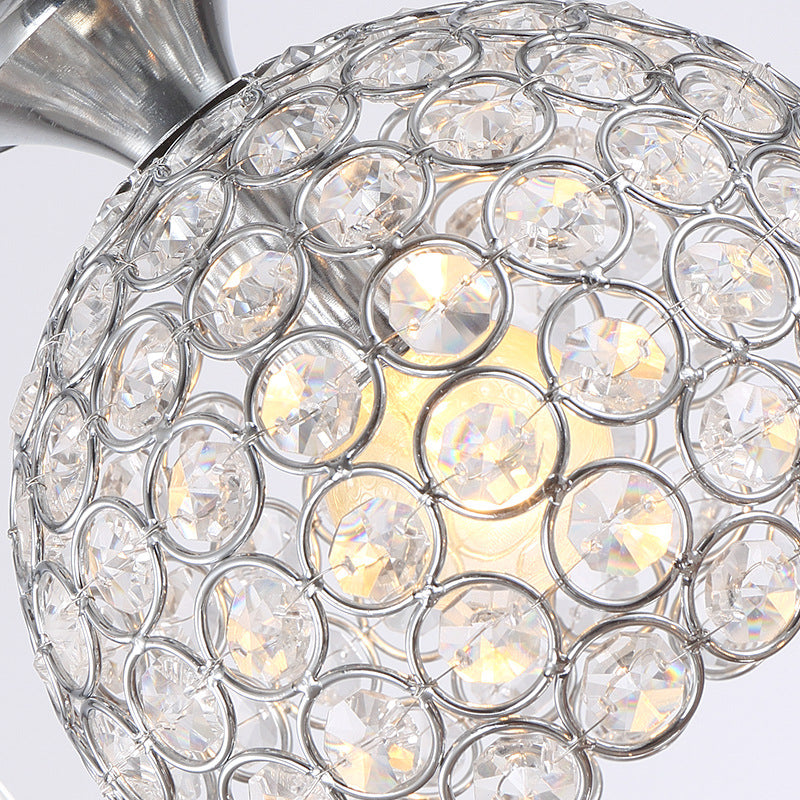 Modern Chrome Cluster Shade Pendant: Acrylic 3-Light Suspension For Dining Room