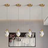 Led Crystal Stone Pendant Light - Simple Single-Light Clear Lamp For Dining Room